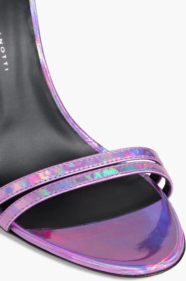 Catia iridescent-effect mirrored-leather sandals - Image 4
