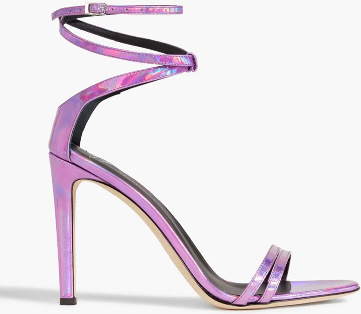 Catia iridescent-effect mirrored-leather sandals