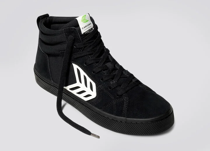 CATIBA PRO High All Black Suede and Canvas Ivory Logo Sneaker Men - Image 4
