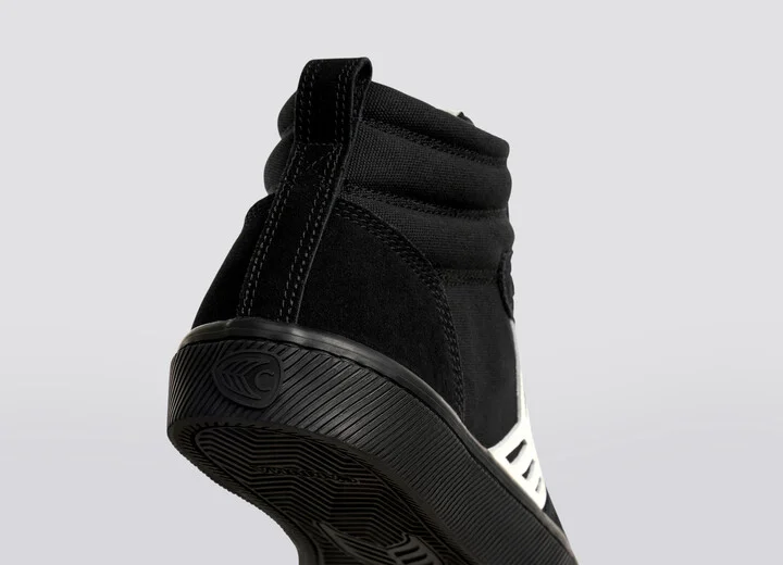CATIBA PRO High All Black Suede and Canvas Ivory Logo Sneaker Men - Image 6