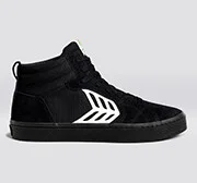 CATIBA PRO High All Black Suede and Canvas Ivory Logo Sneaker Men - Image 9