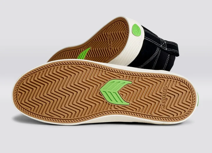 CATIBA PRO High Black Suede and Canvas Contrast Thread Ivory Logo Sneaker Men - Image 5