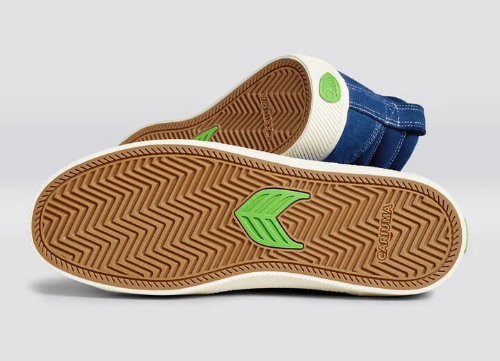 CATIBA PRO High Mystery Blue Suede and Canvas Contrast Thread Ivory Logo Sneaker Men - Image 5