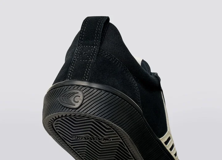 CATIBA PRO Low All Black Suede and Canvas Ivory Logo Sneaker Men - Image 6