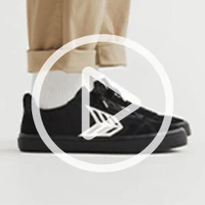 CATIBA PRO Low All Black Suede and Canvas Ivory Logo Sneaker Men - Image 9