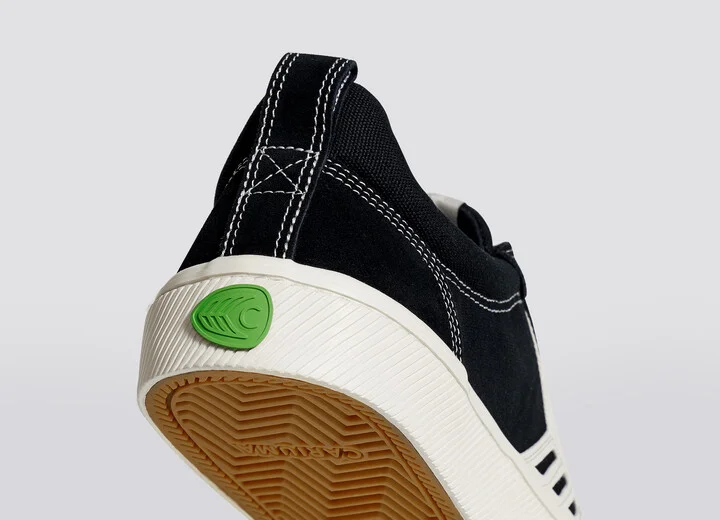 CATIBA PRO Low Black Suede and Canvas Contrast Thread Ivory Logo Sneaker Men - Image 6