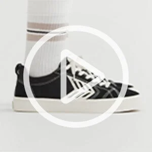 CATIBA PRO Low Black Suede and Canvas Contrast Thread Ivory Logo Sneaker Men - Image 9