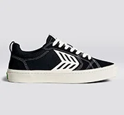 CATIBA PRO Low Black Suede and Canvas Contrast Thread Ivory Logo Sneaker Men - Image 10