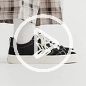 CATIBA PRO Low Black Suede and Canvas Contrast Thread Ivory Logo Sneaker Women - Image 9