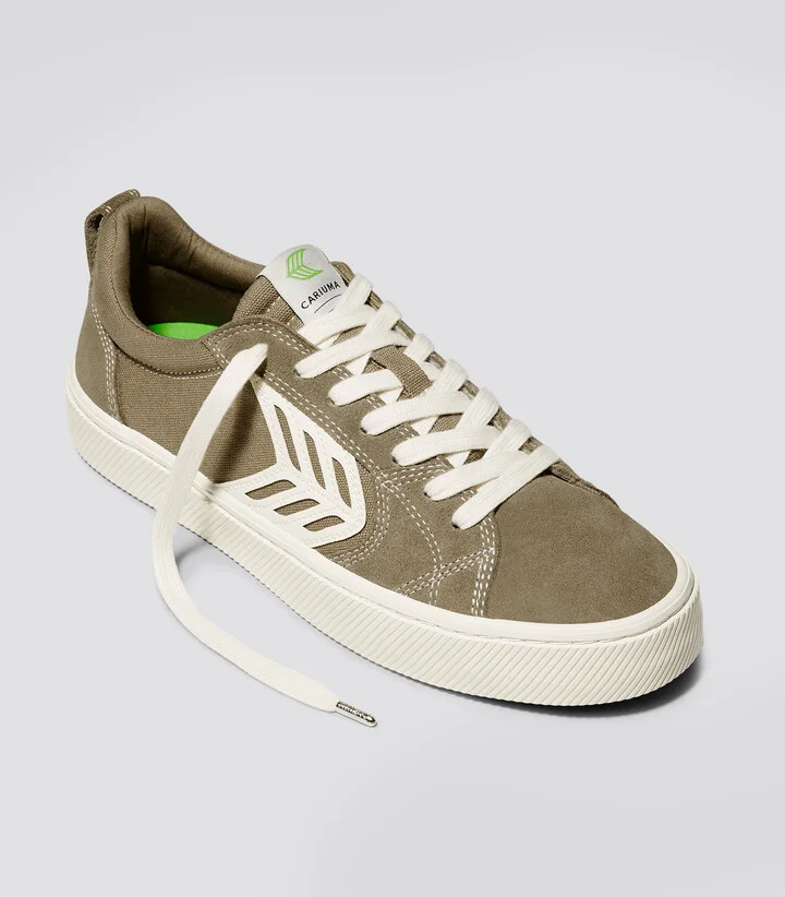 CATIBA PRO Low Burnt Sand Suede and Canvas Contrast Thread Ivory Logo Sneaker Men - Image 2
