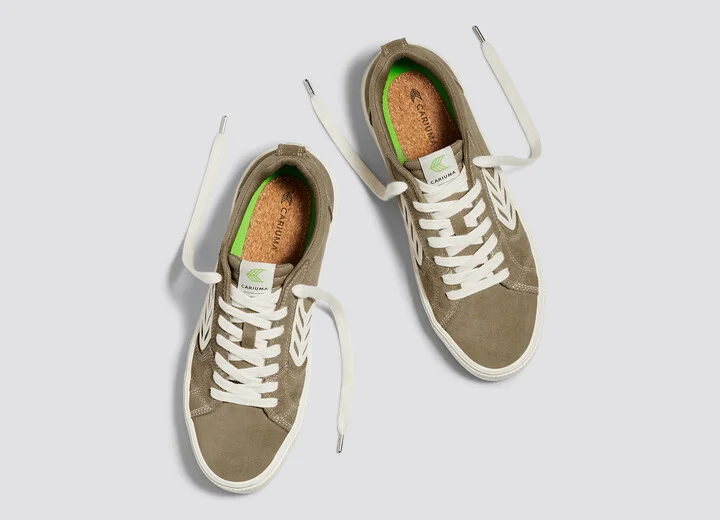 CATIBA PRO Low Burnt Sand Suede and Canvas Contrast Thread Ivory Logo Sneaker Men - Image 7