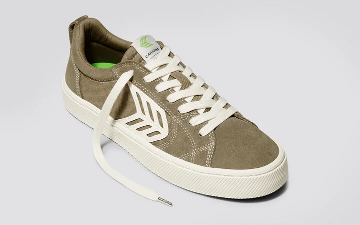 CATIBA PRO Low Burnt Sand Suede and Canvas Contrast Thread Ivory Logo Sneaker Men - Image 10