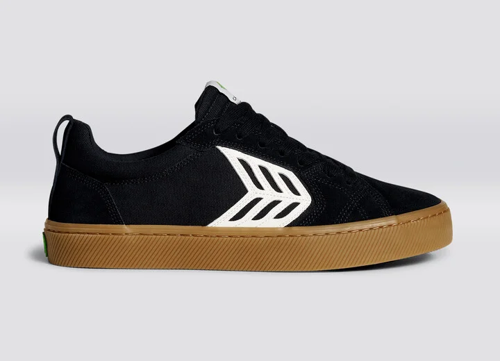 CATIBA PRO Low Gum Black Suede and Canvas Ivory Logo Sneaker Men - Image 3