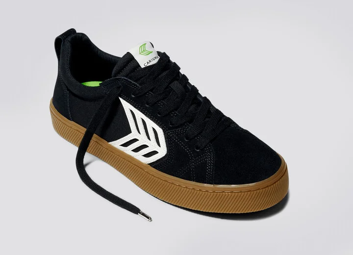 CATIBA PRO Low Gum Black Suede and Canvas Ivory Logo Sneaker Men - Image 4