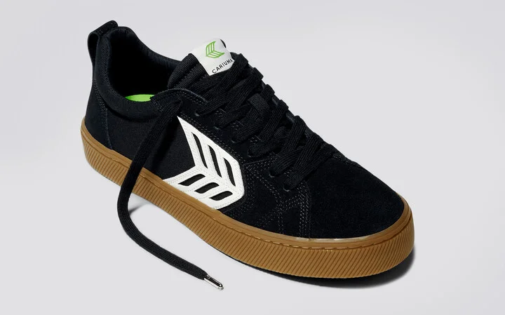 CATIBA PRO Low Gum Black Suede and Canvas Ivory Logo Sneaker Men - Image 10