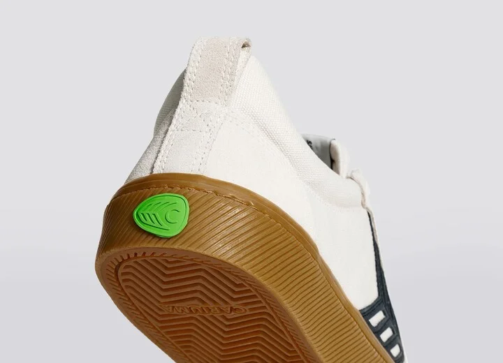 CATIBA PRO Low Gum Vintage White Suede and Canvas Black Logo Sneaker Men - Image 6