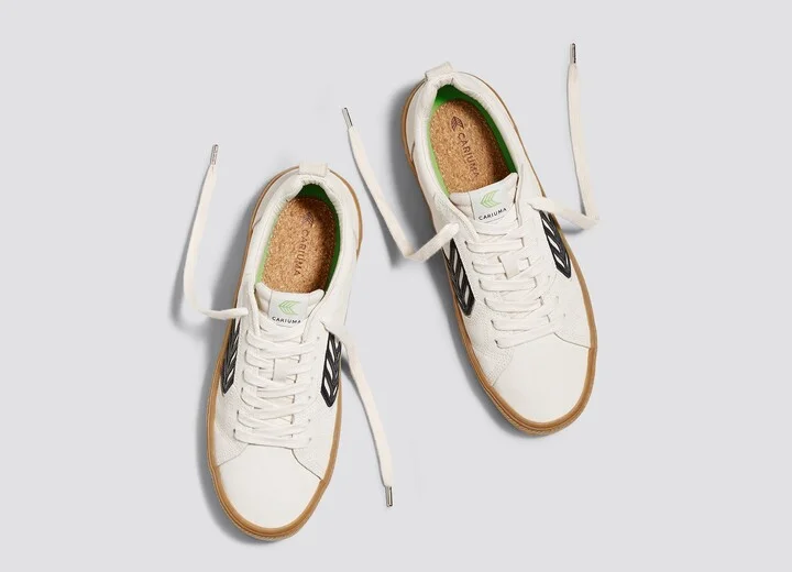 CATIBA PRO Low Gum Vintage White Suede and Canvas Black Logo Sneaker Men - Image 7
