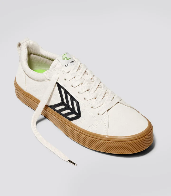 CATIBA PRO Low Gum Vintage White Suede and Canvas Black Logo Sneaker Men - Image 11