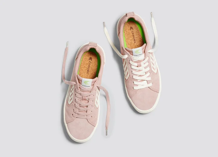 CATIBA PRO Low Rose Suede and Canvas Ivory Logo Sneaker Women - Image 7