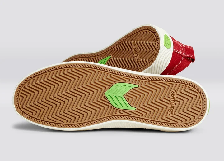 CATIBA PRO Low Samba Red Suede and Canvas Contrast Thread Ivory Logo Sneaker Men - Image 5