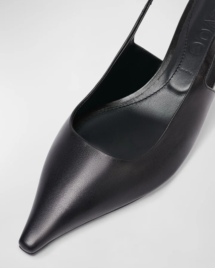 Catrina Leather Kitten-Heel Slingback Pumps - Image 2