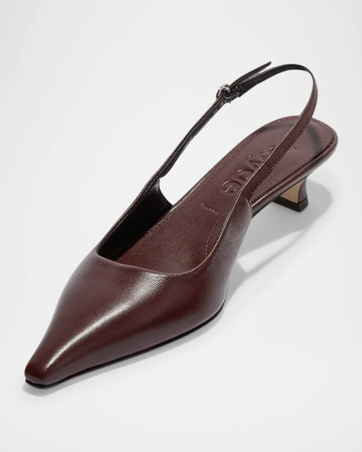 Catrina Nappa Leather Slingback Pumps - Image 3