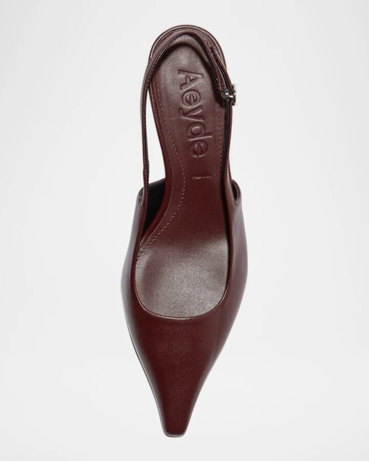 Catrina Nappa Leather Slingback Pumps - Image 4