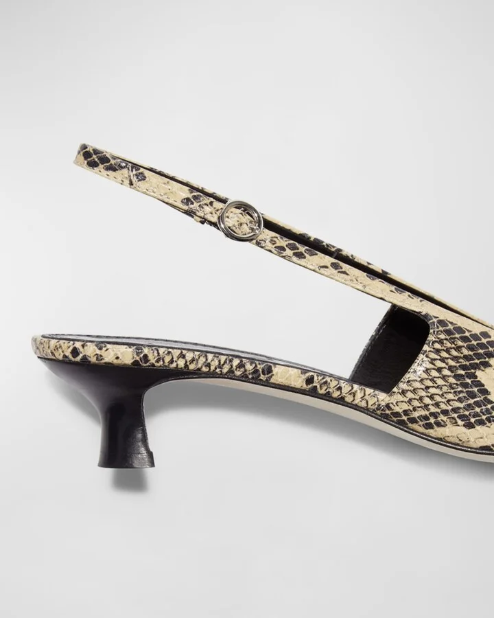 Catrina Snake-Embossed Slingback Pumps - Image 2