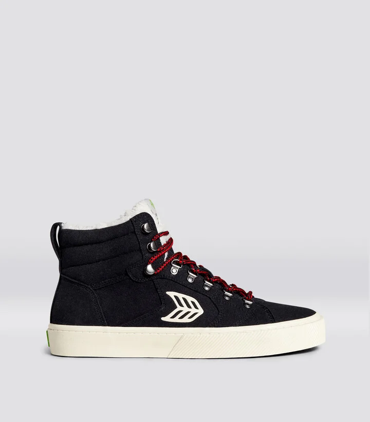 CATURI Black Suede Ivory Logo Boot Men