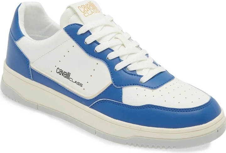 Cavalli Class Two-Tone Perforated Low Top Sneaker