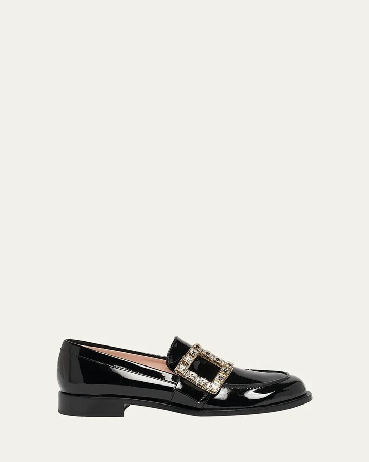 Cavillon Strass Buckle Patent Loafers