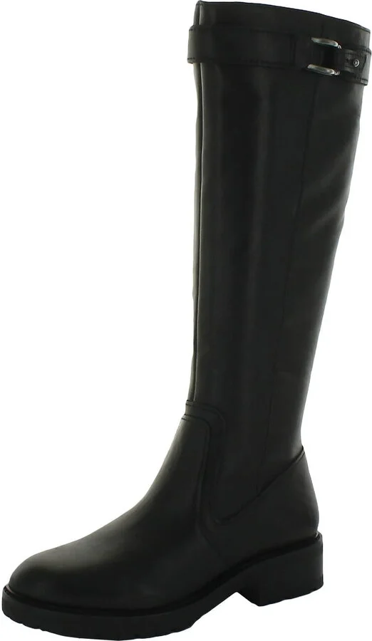 Cayce Womens Leather Lug Sole Knee-High Boots