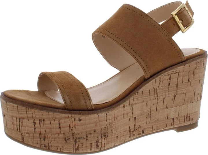 Caytln Womens Suede Cork Wedge Sandals