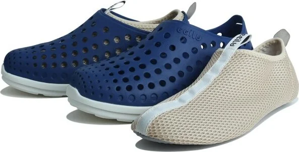 Ccilu Greenplax Fish Men Ankle Shoe, Slip On 3-1 Design, Eco Friendly, Water-Friendly Blue/white - Image 2