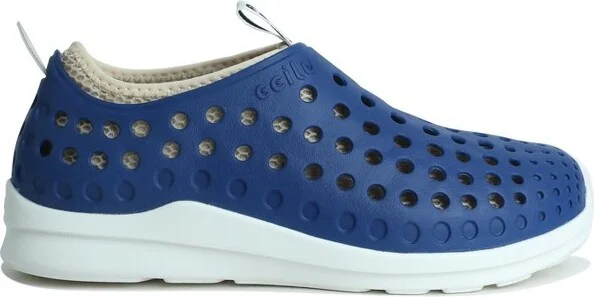 Ccilu Greenplax Fish Men Ankle Shoe, Slip On 3-1 Design, Eco Friendly, Water-Friendly Blue/white