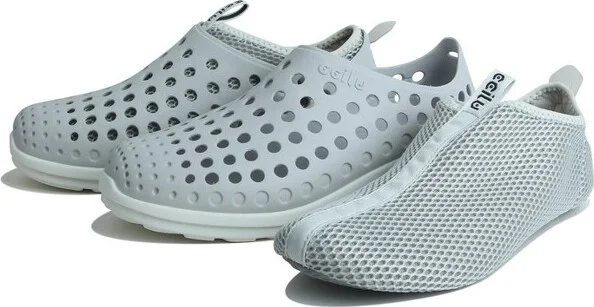 Ccilu Greenplax Fish Women Ankle Shoe, Slip On 3-1 Design, Eco Friendly, Water-Friendly Grey/white - Image 2