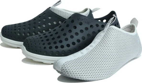 Ccilu Greenplax Fish Women Ankle Shoe, Slip On 3-1 Design, Eco Friendly, Water-Friendly Grey/white - Image 3