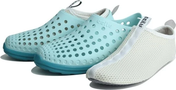 Ccilu Greenplax Fish Women Ankle Shoe, Slip On 3-1 Design, Eco Friendly, Water-Friendly Grey/white - Image 5