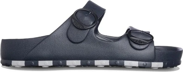 Ccilu Horizon Check Men Casual Beach Slide Sandals with Adjustable Buckle Straps Black/Grey