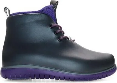 Ccilu Panto Pola Women High Top Ankle Boots Lace-up Rainboots Royal Purple