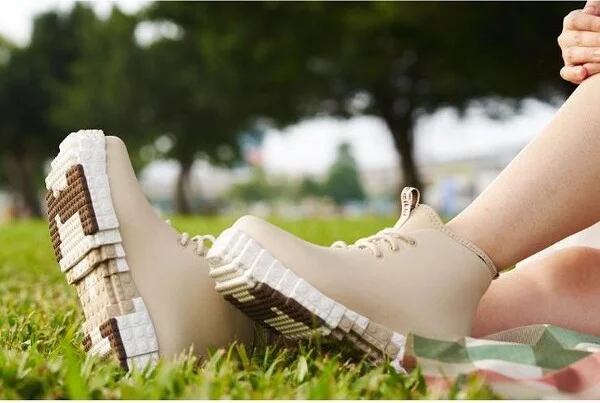 Ccilu XpreSole Blocks Women High Top Ankle Eco-friendly Boots Slip-Resistant, , , Rainboots Pumpkin Spice Latte - Image 4