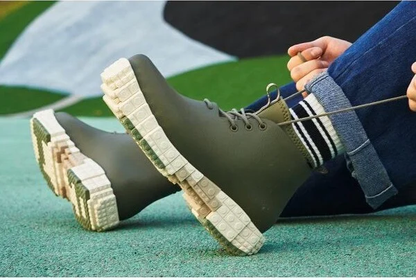 Ccilu XpreSole Blocks Women High Top Ankle Eco-friendly Boots Slip-Resistant, , , Rainboots Pumpkin Spice Latte - Image 6