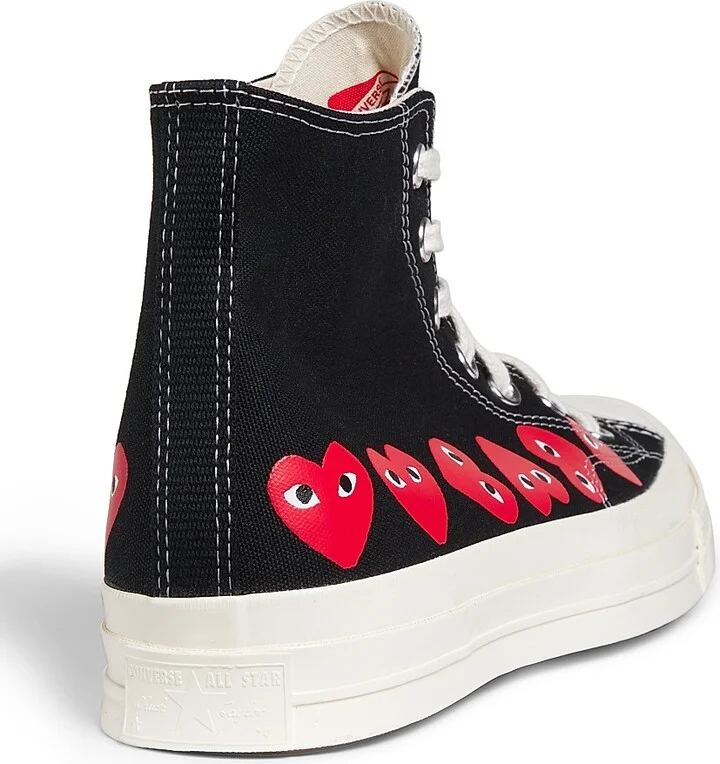 CdG PLAY x Converse Men's Chuck Taylor All Star Multi-Heart High-Top Sneakers - Black - Size 8 - Image 3