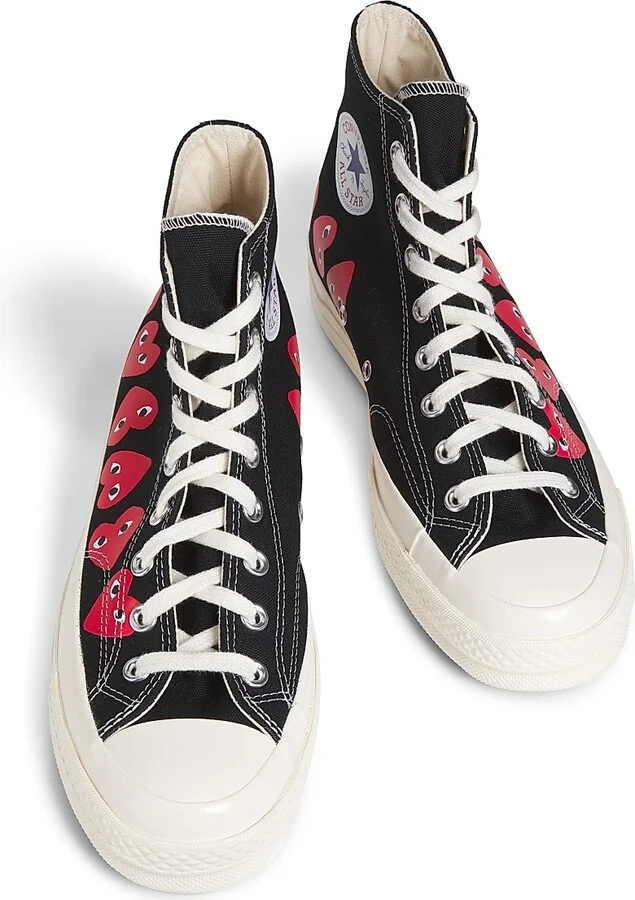 CdG PLAY x Converse Men's Chuck Taylor All Star Multi-Heart High-Top Sneakers - Black - Size 8 - Image 4