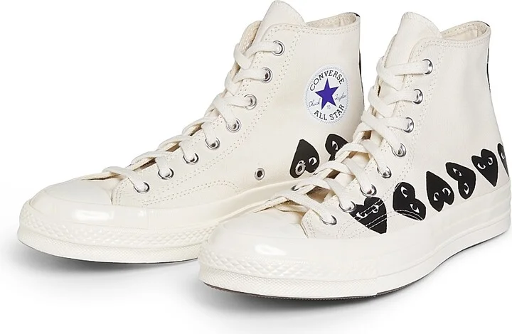 CdG PLAY x Converse Men's Chuck Taylor All Star Multi-Heart High-Top Sneakers - Black - Size 8 - Image 7