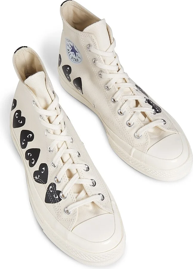 CdG PLAY x Converse Men's Chuck Taylor All Star Multi-Heart High-Top Sneakers - Black - Size 8 - Image 9