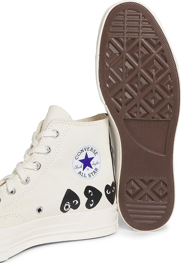 CdG PLAY x Converse Men's Chuck Taylor All Star Multi-Heart High-Top Sneakers - Black - Size 8 - Image 11