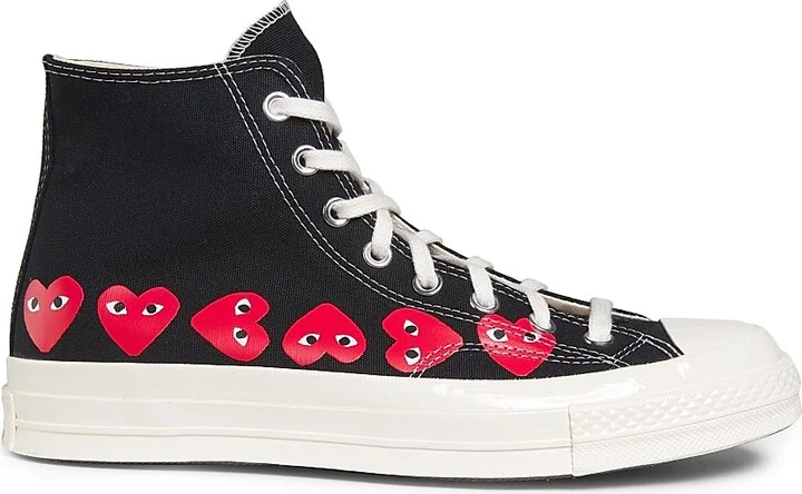 CdG PLAY x Converse Men's Chuck Taylor All Star Multi-Heart High-Top Sneakers - Black - Size 8
