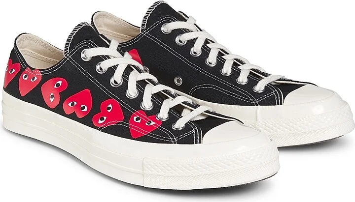 CdG PLAY x Converse Men's Chuck Taylor All Star Multi-Heart Low-Top Sneakers - Beige - Size 7 - Image 7