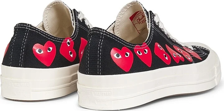 CdG PLAY x Converse Men's Chuck Taylor All Star Multi-Heart Low-Top Sneakers - Beige - Size 7 - Image 8